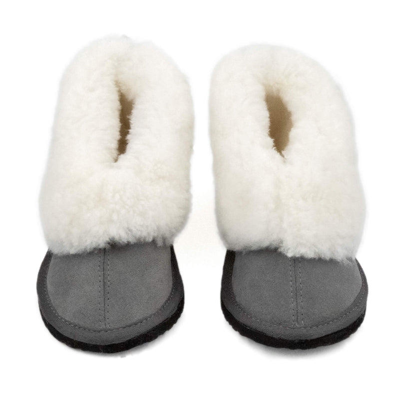 Charcoal / Dark Grey Suede Sheepskin Slippers – Sheepskin Slippers SA