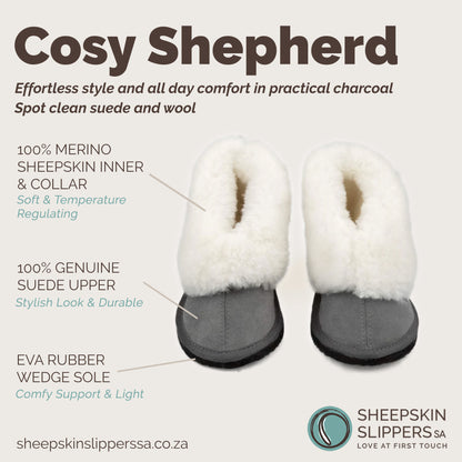 Cosy Shepherd | Charcoal | Suede