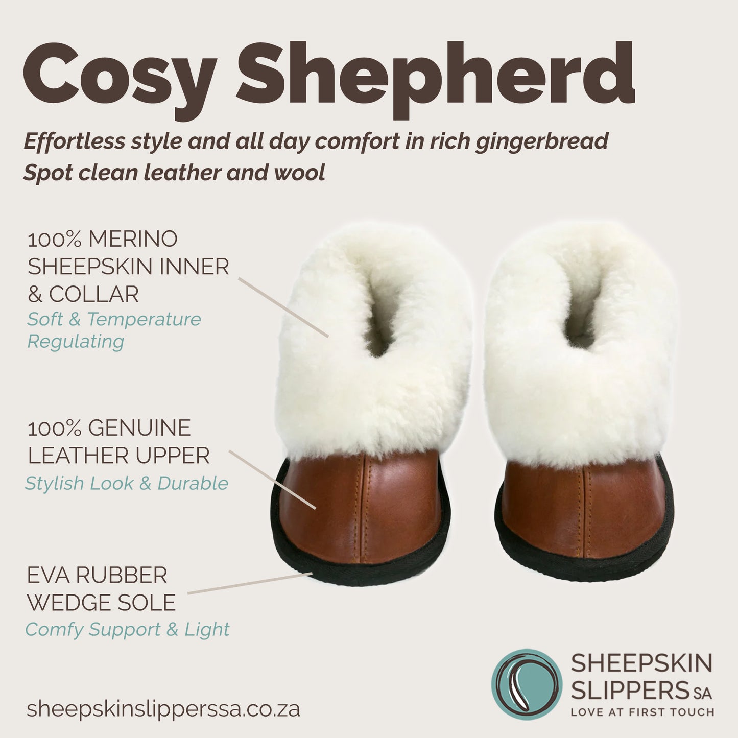 NEW | Cosy Shepherd | Gingerbread | Leather