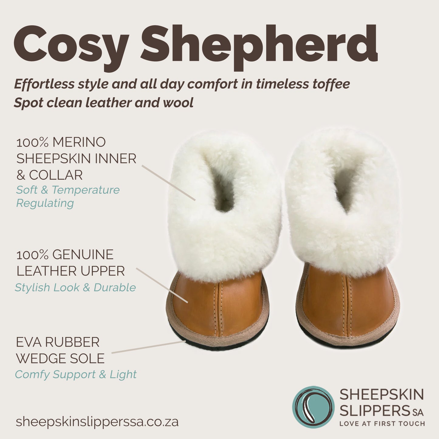 NEW | Cosy Shepherd | Toffee | Leather