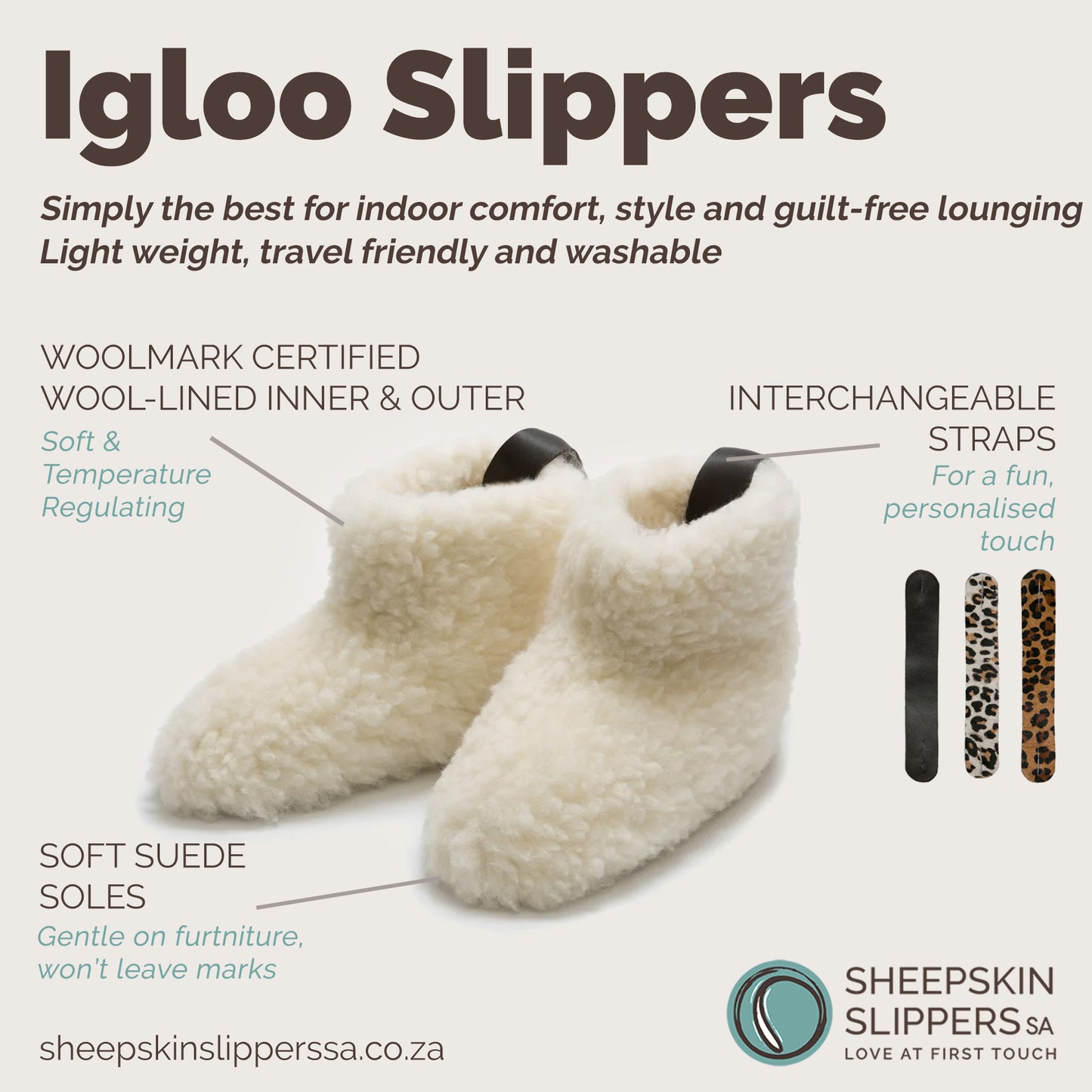 Igloo Slippers | Cream | Wool Lining