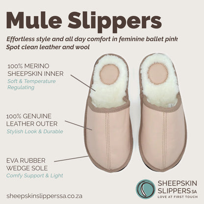 Mule | Ballet Pink | Leather | Binding Collar