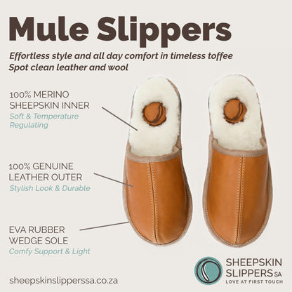 NEW | Mule | Toffee | Leather | Binding Collar