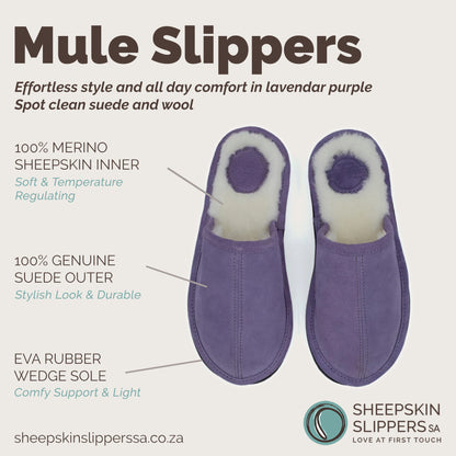 Mule | Lavender | Suede | Binding Collar