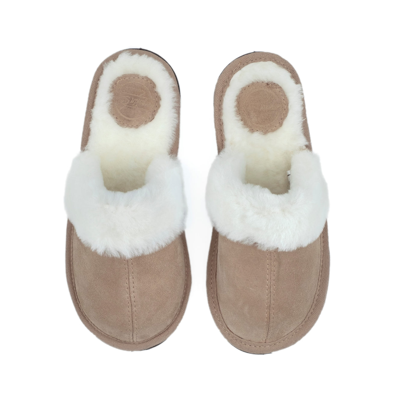 Tan Suede Mule Sheepskin Slippers – Sheepskin Slippers SA