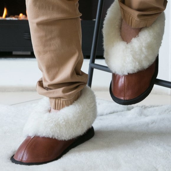 Mens sheep wool slippers online