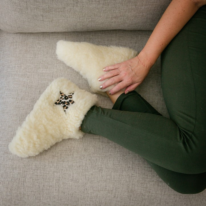 NEW | Low Igloo Star Slippers | Cream | Wool Lining