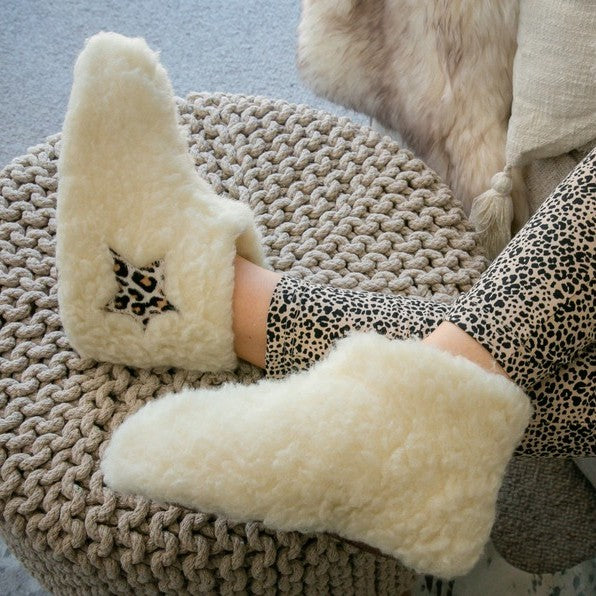 NEW | Low Igloo Star Slippers | Cream | Wool Lining